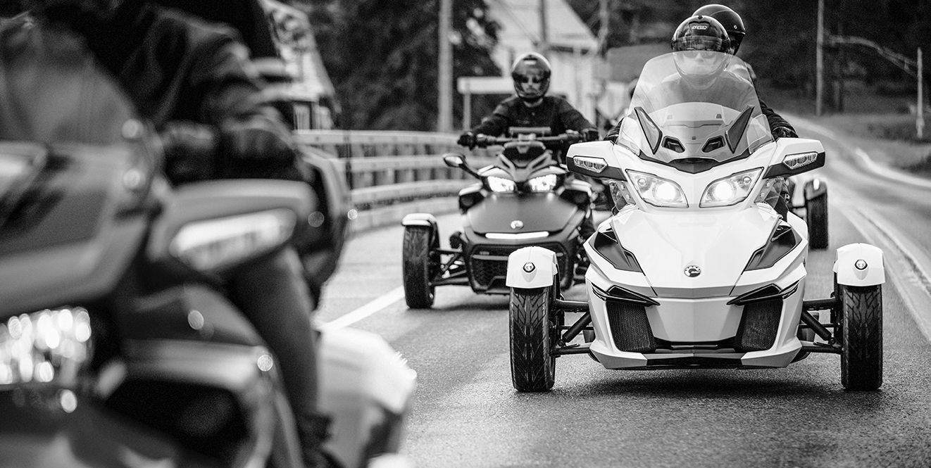 Three Can-Am 3-wheel vehicle on an excursion Three Can-Am 3-wheel vehicle on an excursion