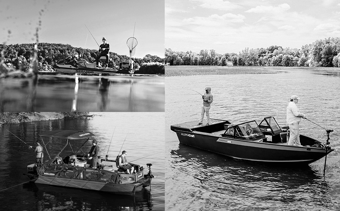 Fishermen all around the world enjoying fishing from a BRP vehicle